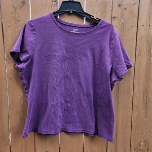 Purple relaxed fit short sleeve tee